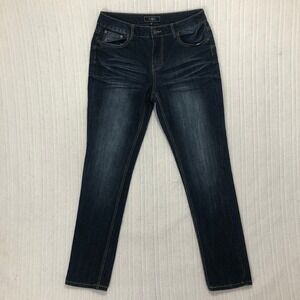Cato Embellished‎ Jeans Dark Wash Denim Rhinestone Pockets Size 12